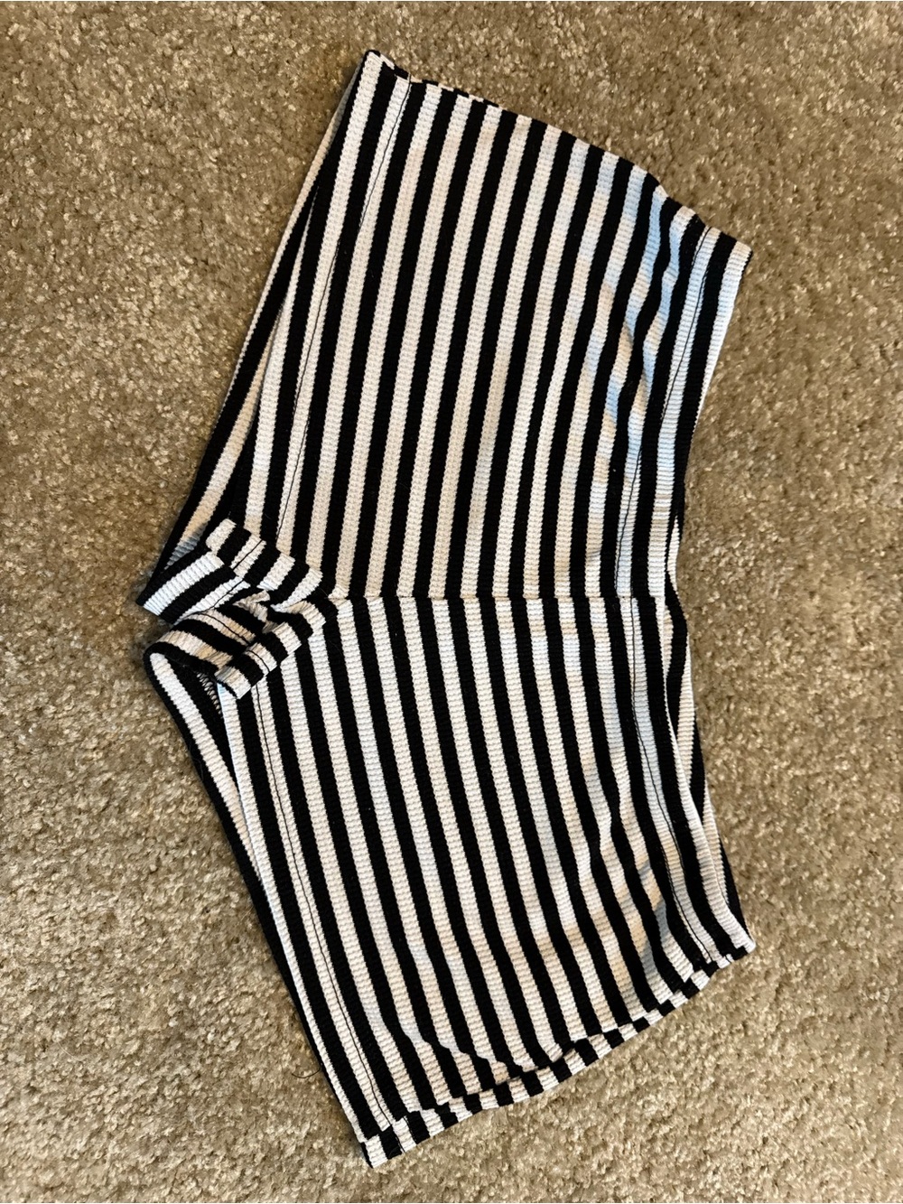Women's Striped Black and White Micro Shorts